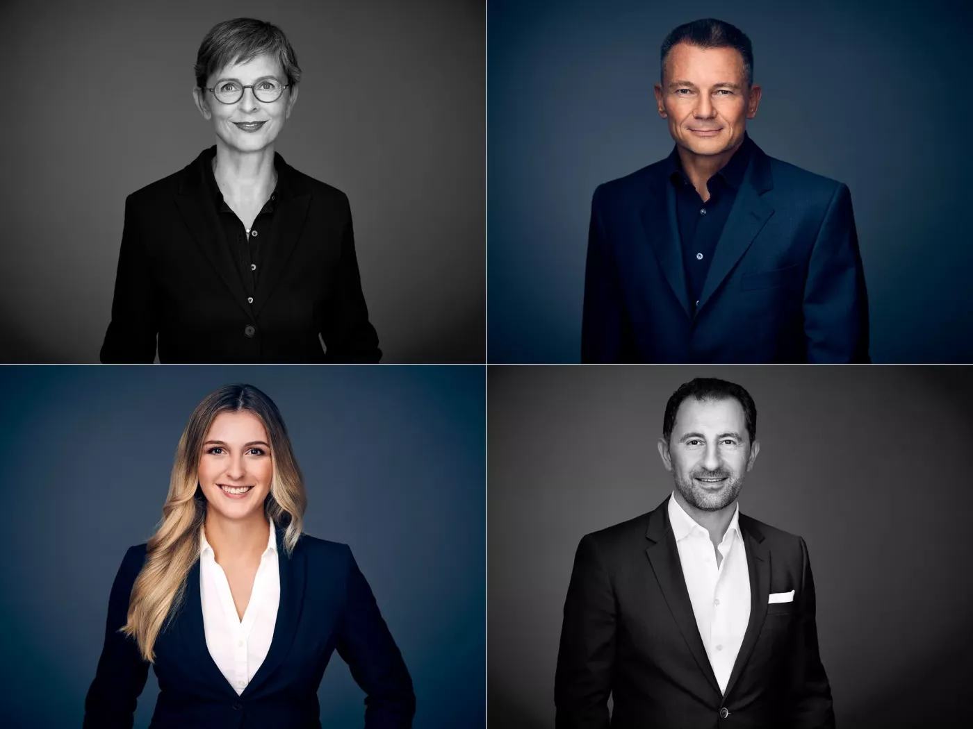 Headshots in Farbe und Schwarz-weiß für Website und Geschäftsbericht